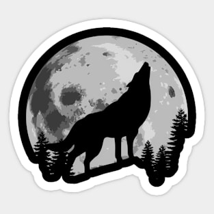 Wolf Howling At The Big Moon Sticker